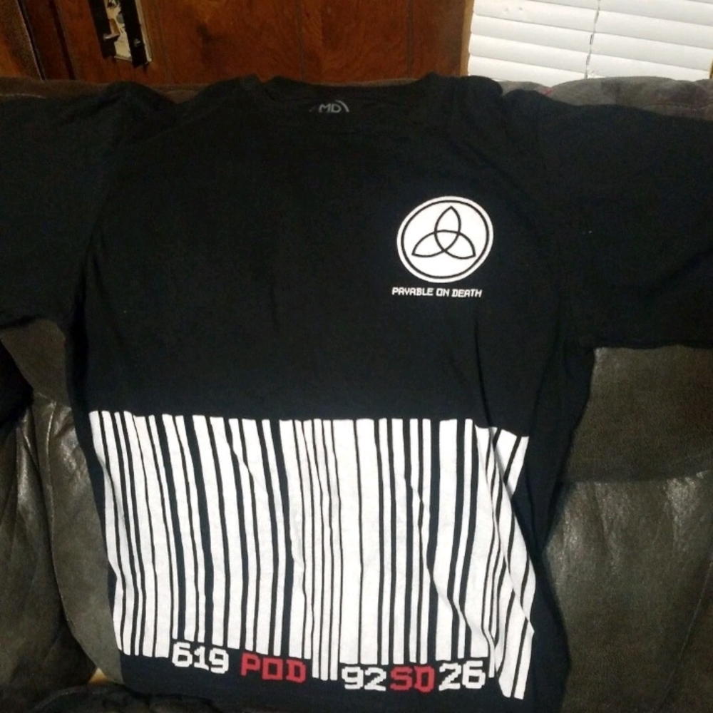 P.O.D. Payable On Death Barcode Shirt Small